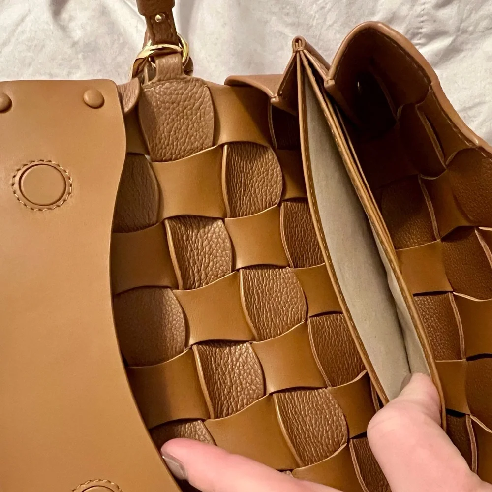 Polene Neiti Clutch Bag in Camel - Picture 4 of 16